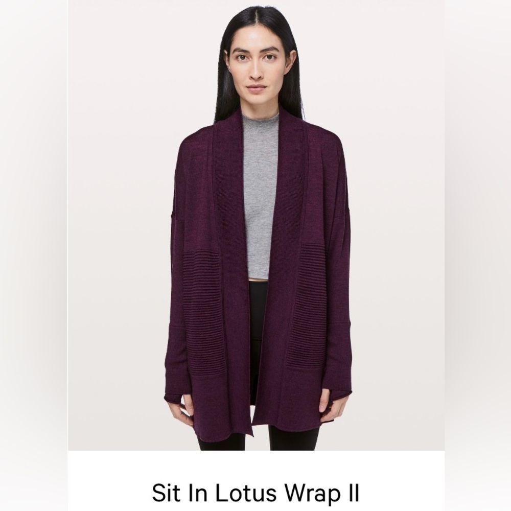 Lululemon Sit In Lotus II cardigan wrap Plum Purple - Size 6
